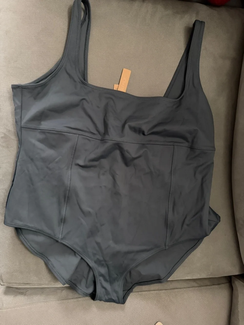 SKIMS Shaping Swim Tank One Piece in Gunmetal Size 4X NWT - Picture 7 of 9